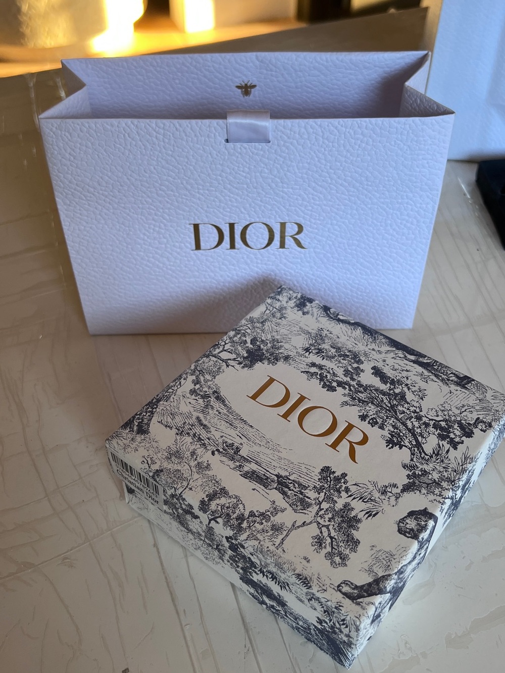 Dior Gift Box with White Dior Bag set